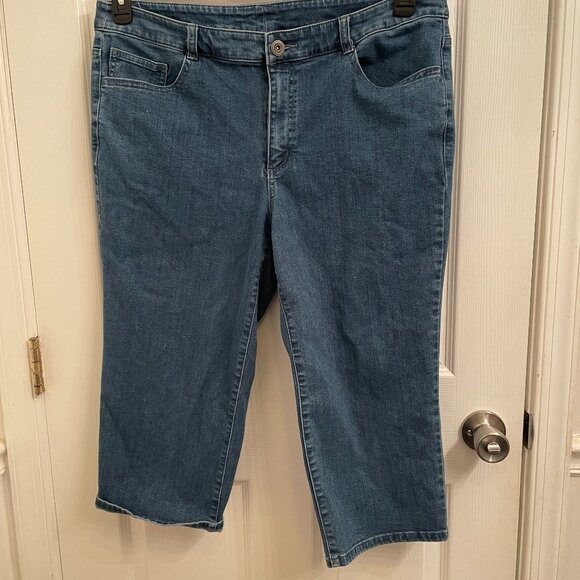 Christopher & Banks Denim Capri Bling Pockets Jeans size 16 - Picture 1 of 5